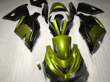 Jaune Brillant & Noir 12-21 ZX14R Carénage Moto