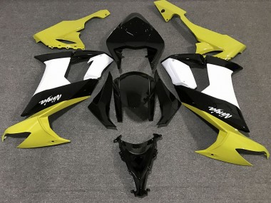 Jaune Brillant Noir & Blanc 08-10 ZX10R Carénage Moto