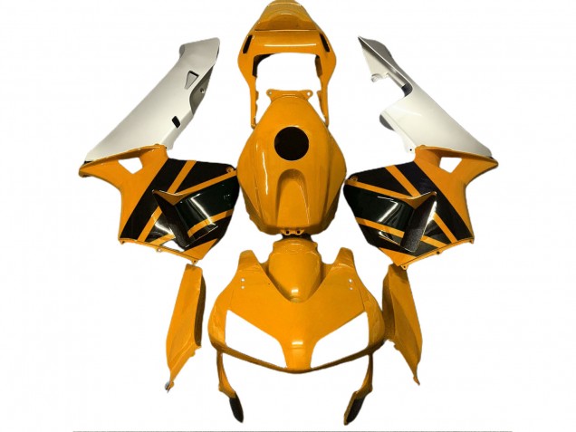 Jaune Moutarde & Argent Mat 03-04 CBR600RR Carénage Moto Jaune Moutarde & Argent Mat 03-04 CBR600RR Carénage Moto