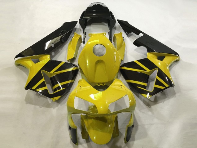 Jaune Moutarde & Noir Brillant 03-04 CBR600RR Carénage Moto Jaune Moutarde & Noir Brillant 03-04 CBR600RR Carénage Moto