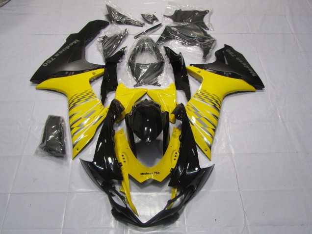 Jaune Noir Mat 11-24 GSXR 600-750 Carénage Moto Jaune Noir Mat 11-24 GSXR 600-750 Carénage Moto