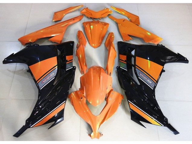 Lever Du Soleil Orange & Noir 13-18 Ninja 300 Carénage Moto Lever Du Soleil Orange & Noir 13-18 Ninja 300 Carénage Moto