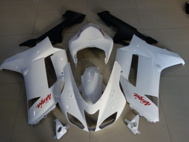 Logos Blanc Brillant & Rouge 07-08 ZX6R Carénage Moto