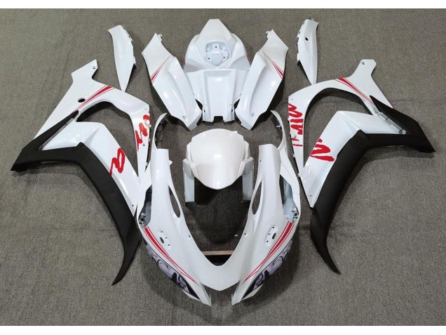 Logos Blanc Nacré & Rouge 16-19 ZX10R Carénage Moto Logos Blanc Nacré & Rouge 16-19 ZX10R Carénage Moto