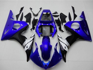 Acheter Carénages Moto Yamaha YZF R6 2003-2004 - Bleu Blanc Noir Brillant