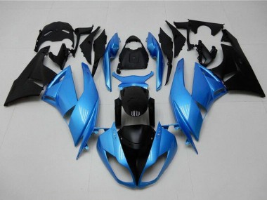 Acheter Carénages Moto Kawasaki ZX6R 2009-2012 - Bleu Clair Noir Brillant