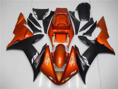 Acheter Carénages Moto Yamaha YZF R1 2002-2003 - Orange Noir Mat