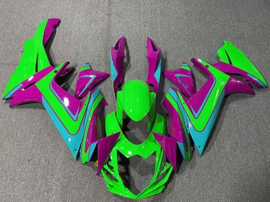 Acheter Carénages Moto Suzuki GSXR 600 / GSXR 750 2011-2024 - Vert Magenta Bleu Clair