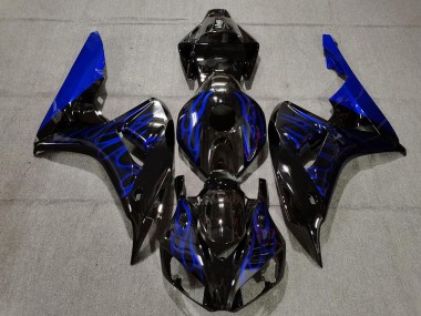 Acheter Carénage Moto Honda CBR1000RR 2006-2007 - Noir Brillant Bleu Flamme