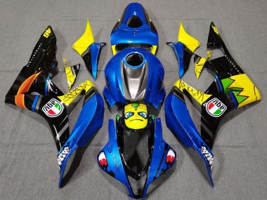 Acheter Carénages Moto Honda CBR600RR 2007-2008 - Bleu Jaune Noir Brillant Requin