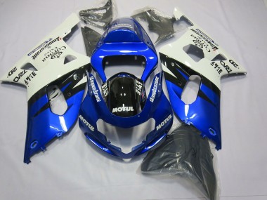 Acheter Carénages Moto Suzuki GSXR 600 / GSXR 750 2001-2003 - Blanc Bleu Noir Brillant