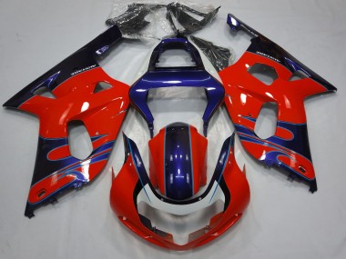 Acheter Carénages Moto Suzuki GSXR 600 / GSXR 750 2001-2003 - Rouge Bleu Noir Brillant
