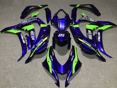 Acheter Carénages Moto Kawasaki ZX10R 2016-2020 - Bleu Profond Vert Trick Star EVA Courses