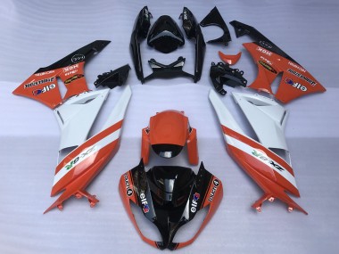 Acheter Carénages Moto Kawasaki ZX6R 2009-2012 - Orange Blanc Noir Brillant Elf Touch4 Bridgestone