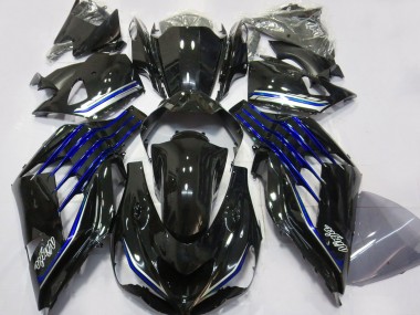 Acheter Carénages Moto Kawasaki ZX14R ZZR1400 2012-2024 - Noir Brillant Bleu