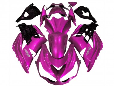 Acheter Carénages Moto Kawasaki ZX14R ZZR1400 2012-2024 - Rose Vif Noir