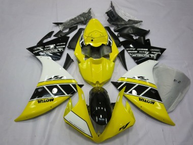 Acheter Carénages Moto Yamaha R1 2012-2014 - Blanc Jaune Noir Brillant