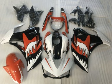 Acheter Carénages Moto Yamaha R3 2015-2018 - Blanc Orange Noir Brillant Requin