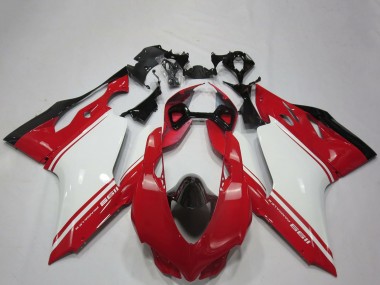 Acheter Carénages Moto Ducati 1199 2011-2014 - Blanc Rouge Noir OEM Style