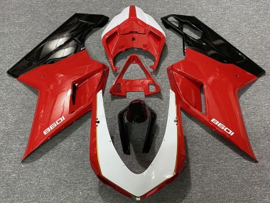 Acheter Carénages Moto Ducati 1098 2007-2014 - Blanc Rouge Noir