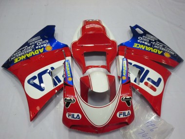 Acheter Carénages Moto Ducati 748 916 996 998 1993-2005 - Blanc Rouge Bleu Fila