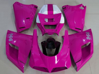 Acheter Carénages Moto Ducati 996 1993-2005 - Rose Brillant Blanc Noir