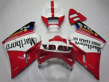 Acheter Carénages Moto Ducati 748 916 996 998 1993-2005 - Blanc Rouge Noir Brillant Marlboro