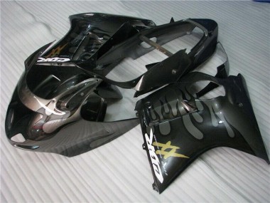 Acheter Carénages Moto Honda CBR1100XX Blackbird 1996-2007 - Noir Brillant Argent Flamme