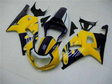 Acheter Carénages Moto Suzuki GSXR 600/750 2001-2003 - Jaune Bleu Foncé Noir Brillant