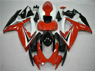 Acheter Carénages Moto Suzuki GSXR 600/750 2006-2007 - Blanc Rouge Noir Brillant Bande