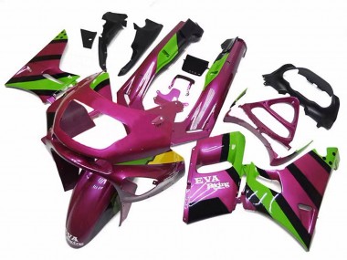 Acheter Carénages Moto Kawasaki ZZR600 1998-2003 - Rose Foncé Vert EVA Courses
