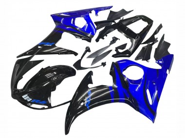 Acheter Carénages Moto Yamaha YZF R6S 2006-2009 - Bleu Noir Brillant
