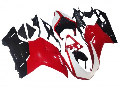 Acheter Carénages Moto Ducati 1098 2007-2014 - Blanc Rouge Noir Brillant