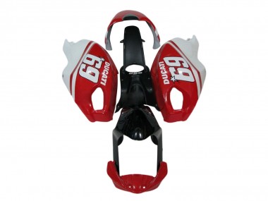 Acheter Carénages Moto Ducati Monster 696 796 1100 1100S 2008-2012 - Blanc Rouge Noir Brillant 69