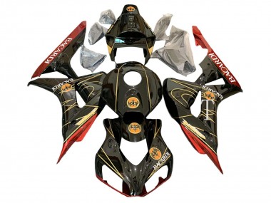 Acheter Carénages Moto Honda CBR1000RR 2006-2007 - Noir Brillant Rouge Or BACARDI