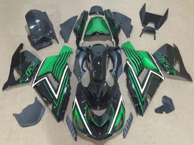Acheter Kits Carénage Moto Kawasaki ZX14R ZZR1400 2006-2011 - Vert Noir Brillant