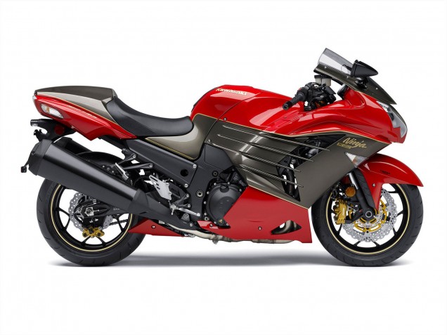 Carénages Moto Kawasaki ZX14R ZZR1400 2012-2024 - Rouge Noir Mat Or Ninja