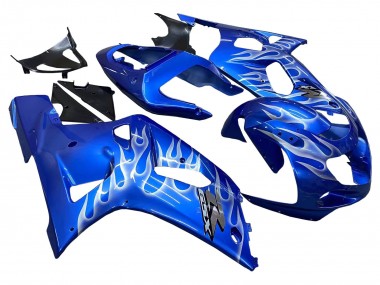 Acheter Carénages Moto Suzuki GSXR 600 / GSXR 750 2001-2003 - Bleu Blanc Flamme