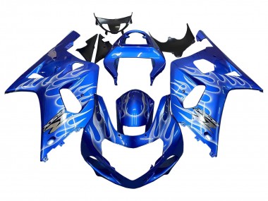 Acheter Carénages Moto Suzuki GSXR 600 / GSXR 750 2001-2003 - Bleu Blanc Flamme
