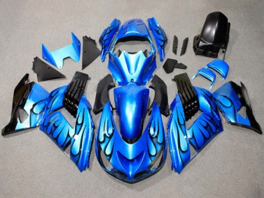 Acheter Carénages Moto Suzuki GSXR 600 / GSXR 750 2011-2024 - Bleu Noir Flamme
