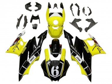 Acheter Carénages Moto Yamaha YZF R3/R25 2022-2024 - Jaune Blanc Noir Lenovo 6
