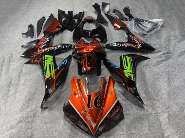 Acheter Carénages Moto Yamaha YZF 1000 R1 2002-2003 - Orange Noir Vert Néon Flamme 16