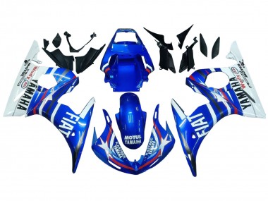 Acheter Carénages Moto Yamaha YZF R6 2003-2004 - Blanc Bleu Fiat Motul Kastinee