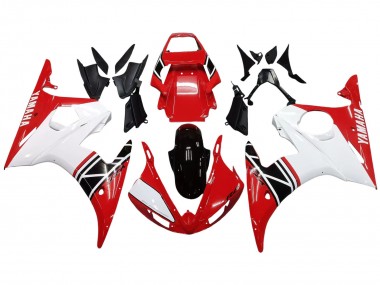 Acheter Carénage Moto Yamaha YZF R6 2003-2004 - Blanc Rouge Noir Brillant