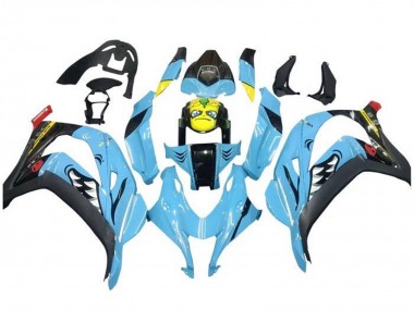 Acheter Carénages Moto Kawasaki ZX10R 2016-2020 - Bleu Clair Jaune Requin