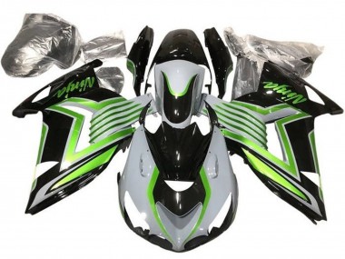 Acheter Carénages Moto Kawasaki ZX14R ZZR1400 2012-2024 - Blanc Vert Noir Brillant