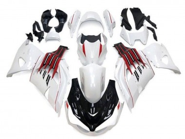 Acheter Carénages Moto Kawasaki ZX14R ZZR1400 2012-2024 - Blanc Noir Rouge Bande