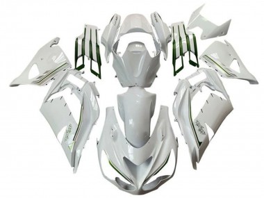 Acheter Carénages Moto Kawasaki ZX14R ZZR1400 2012-2024 - Blanc Vert Argent Bande