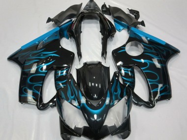 Acheter Carénages Moto Honda CBR600 F4i 2004-2007 - Noir Brillant Bleu Clair Flamme