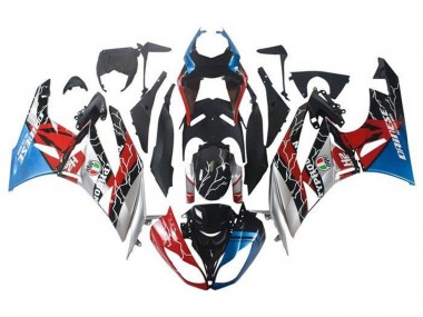 Acheter Carénages Moto Kawasaki ZX6R 2009-2012 - Bleu Rouge Noir Brillant Argent